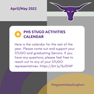 STUGO Calendar April and May